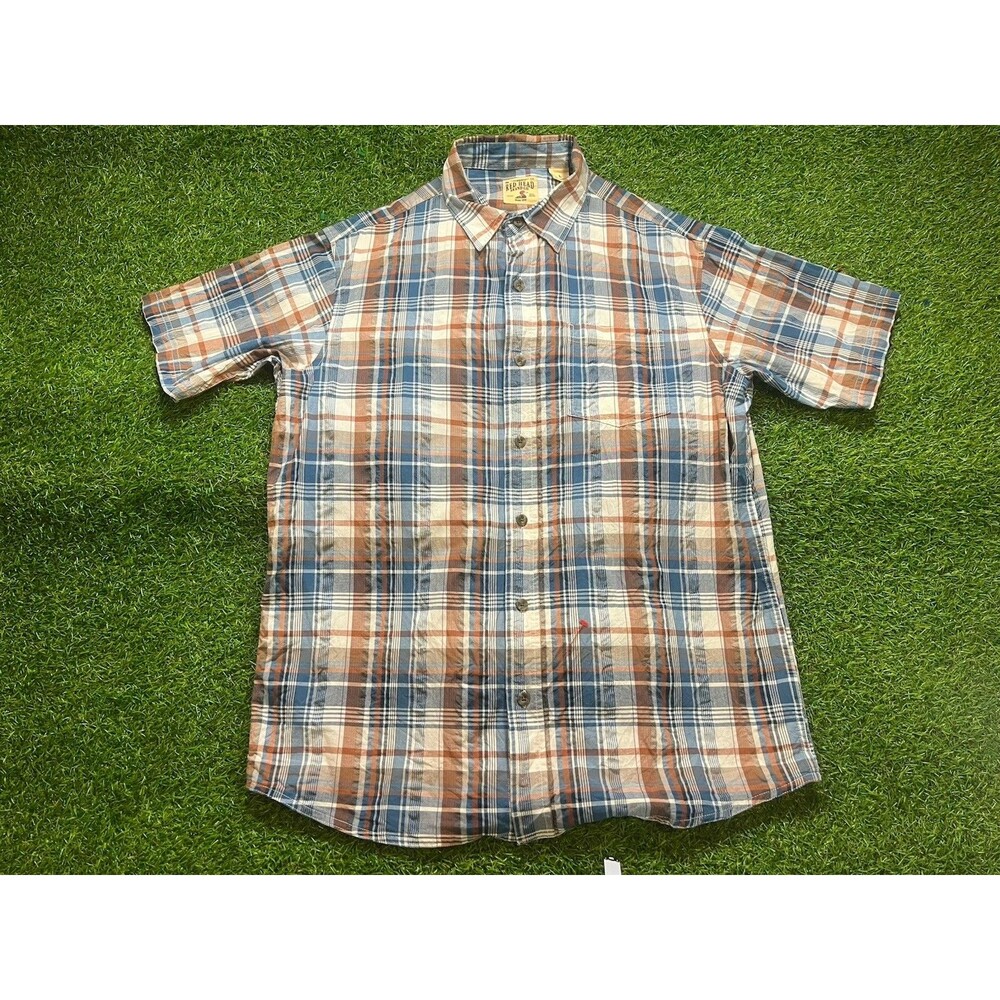 Red Head Brand Co Men’s Large Plaid Button Front Shirt Long Sleeve Outdoors